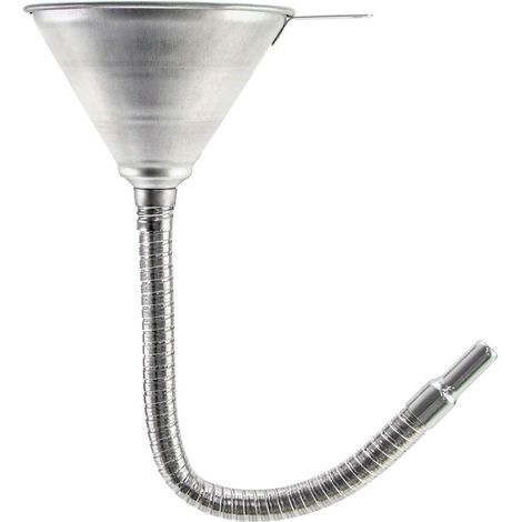 Metall Trichter mit flexiblem Schlauch, 140mm Durchmesser, für Öle & Flüssigkeiten (1/5)