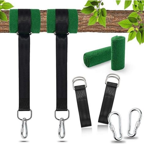 CSPARKV Sangle hamac1.50m x 2, fixation hamac,Kit sangle suspension Réglables,avec D-Ring - Mousquetons Haut de Gamme - Charge Max 500KG,Parfait pour Balancoire de Jardin,Hamac,Siege Balancoire Arbre (1/5)