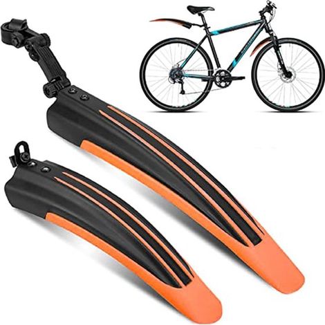2 parafanghi universali per bicicletta, anteriori e posteriori regolabili, adatti per ruote da mountain bike da 20, 22, 24 e 26 pollici Fluores (1/5)