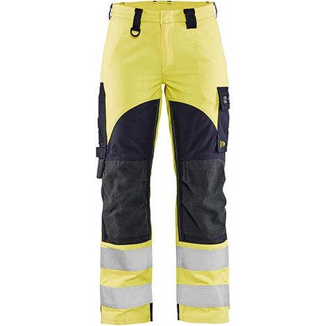 Pantalon de travail multinormes inhérent femme 7189 - Jaune fluo/Marine M - FR(40) - SE(C38) - Standards (1/2)