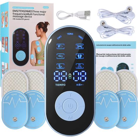 (Nouveau modèle blanc) Stimulateur musculaire électrique TENS, appareil de massage facial et corporel par acupuncture EMS (1/5)