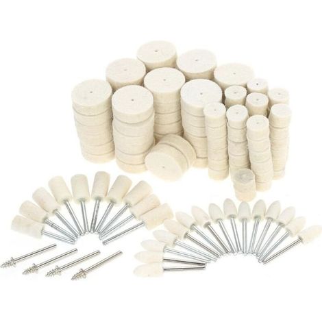 Accessoire pour une meuleuse,129 pcs Abrasif Polissage Roue Outils De Polissage Laine Feutre Métal Surface Polissage Accessoires pour Dremel Rotary Outil，CMODIHI (1/4)