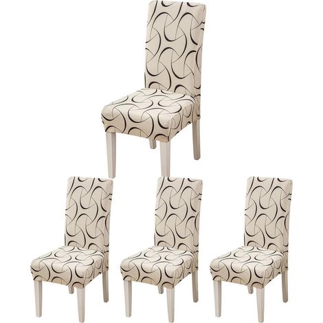 Stuhlhussen 4er Set für Esszimmerstühle, dehnbar, maschinenwaschbar (1/5)