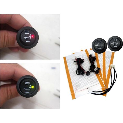 Kit de coussin chauffant de siège en fibre de carbone 12 V pour voiture, avec interrupteur et fonction chauffante. (1/4)