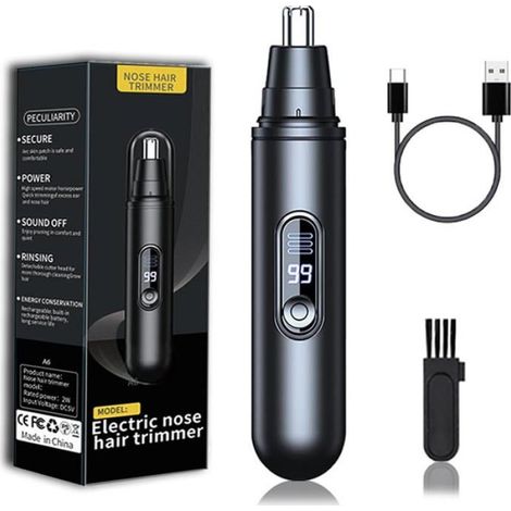 Tondeuse Nez Et Sourcils - Rechargeable Usb-C - Étanche - Indolore - Pour Adultes - 1 Pièce (1/5)