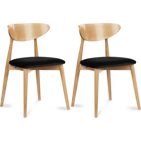 KONSIMO Esszimmerstühle 2 St RABI Gestell aus Massivholz, Schwarz, Stoff/Holz, Scandinavian, 47x79x45 cm (1/5)