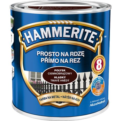 Vernice ruggine dritta per metallo, marrone, 0,7 l