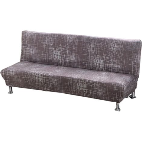 Housse de canapé-lit pliante unie sans accoudoirs, en polyester élastique, housse intégrale