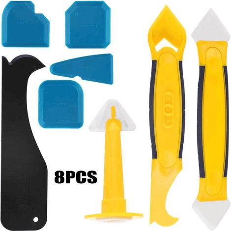 8 PCS Outils de Calfeutrage en Silicone Kit D'outils D'étanchéité, Lisseur Joint Silicone, Kit de Calfeutrage, Joint Silicone, Lisseur Silicone, Lisseur Join (1/5)
