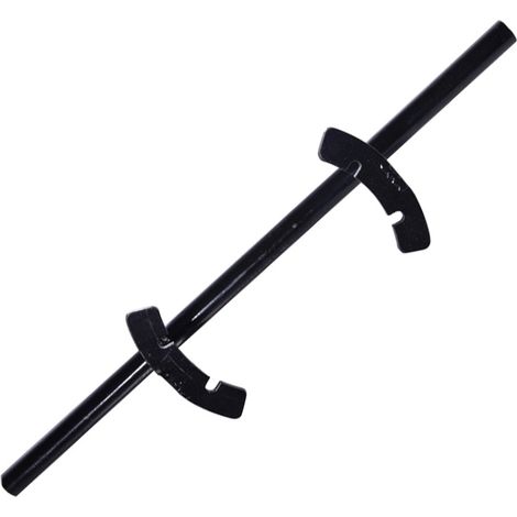 Strumento di serraggio e allentamento per coperchio di barile IBC da 17 cm, nero, con maniglia singola e doppia (1/4)