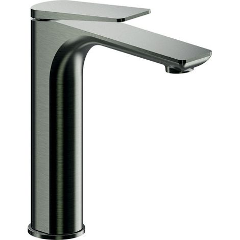 Mitigeur lavabo mi-haut ac vidage up&down chrome noir brosse - CRISTINA ONDYNA BA22775