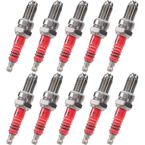 Lot de 10 bougies d'allumage à 3 électrodes D8TC pour moteurs 125cc, 150cc, 200cc et 250cc (1/5)