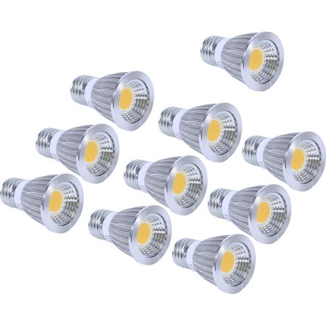Spot Led E27 - 5 W - Blanc Naturel - Technologie Cob - Pour Éclairage Intérieur Et Extérieur - Lot De 10 Pièces