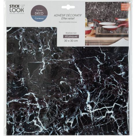 Set di 2 adesivi in marmo nero - Atmosphera créateur d'intérieur (1/3)