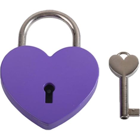 Small Padlock Luggage Lock with Key, Heart Shaped Lovers Padlock Zinc Alloy for Diary Lock, Suitcase Lock or Box Lock (1/5)