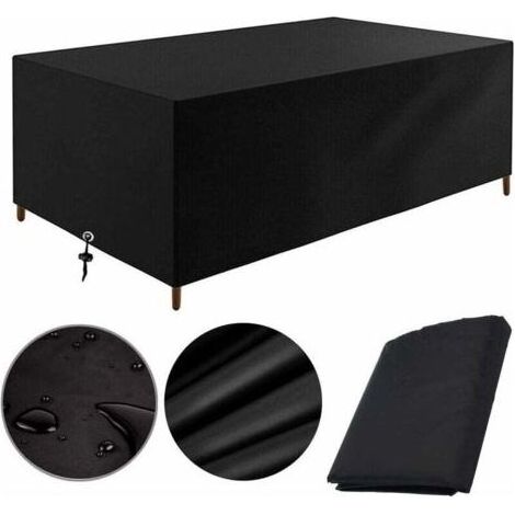 Housse Salon de Jardin 180x100x75cm protection Bach table de jardin meubles d'extérieur imperméable à l'eau et au vent résistant aux UV et au froid (1/3)