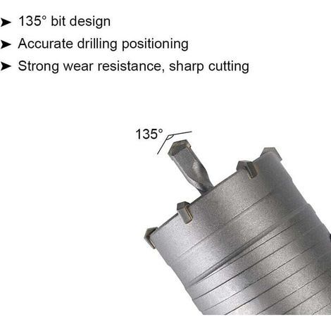 Scie à Cloche Trépan, Ø30mm, 40mm, 50mm Set de Scies Cloches , Trépan Béton 350 mm SDS Plus Tige d'Extension Pointe en Carbure de Tungstène,Scie Cloche pour Brique Pierre Béton Ciment (1/3)