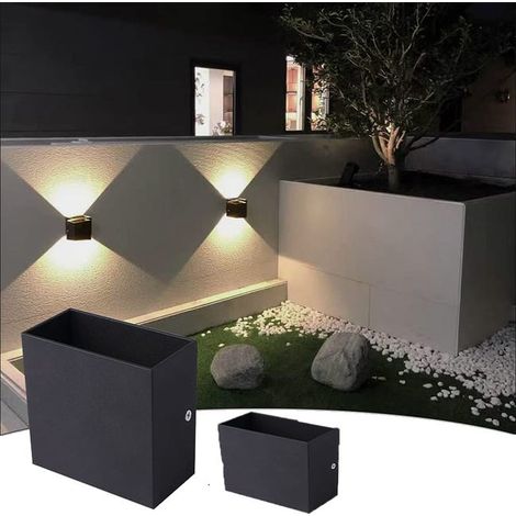 2er Set LED Wandleuchte Schwarz Dimmbar – Wandlampe 10x10cm Warmweiß