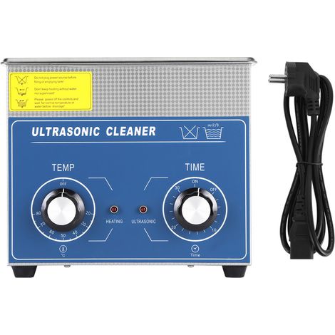 1 nettoyeur à ultrasons en acier inoxydable avec cuve de nettoyage chauffante et panier (3L) (1/5)