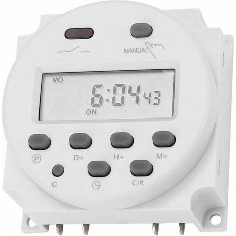 Interruttore orario 12V DC 16A con display LCD, relè orario elettronico digitale programmabile, microcontrollore di potenza per microscopio digitale LCD. (1/4)
