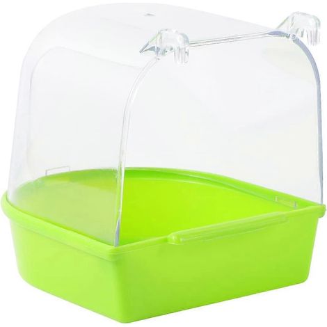 Baignoire pour perroquet, accessoires pour cage à oiseaux, baignoire pour oiseaux de compagnie, canaris, perruches, perroquet (vert)