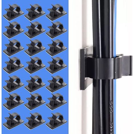 50 Stück verstellbare, selbstklebende Kabelclips, hochwertige 3M-Kabelbinder aus Nylon, Kabelbefestigungen für Büroorganisation, Computer-Netzkabel, Auto und Haushalt (Schwarz) (1/5)