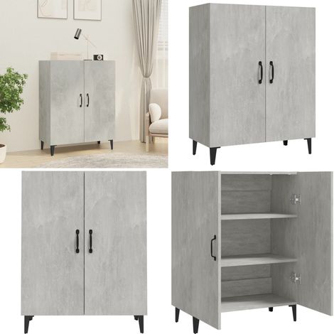 Buffet Gris béton 70x34x90 cm Bois d'ingénierie - Buffet Gris - Meuble Rangement - Buffet Moderne - Mobilier Salon - Commode - Home & Living
