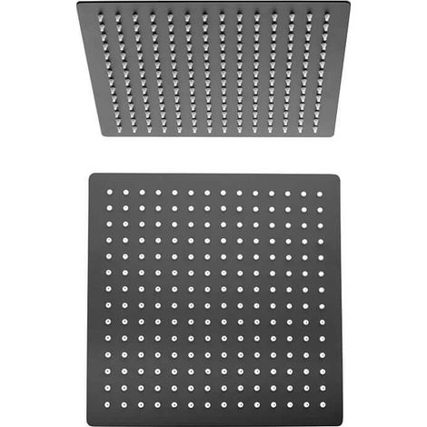 Soffione Jacuzzi Rubinetteria in acciaio nero opaco ultrapiatto quadrato 30X30 cm (1/2)