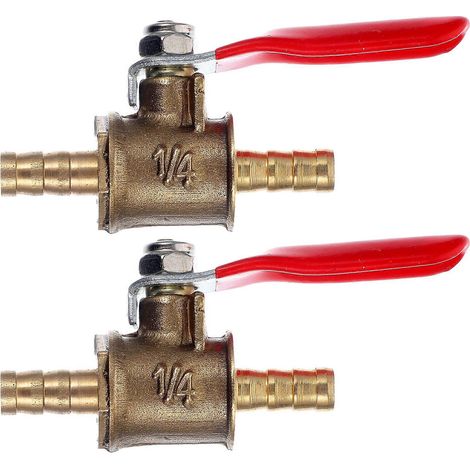 Lot de 2 vannes à bille pneumatiques d'arrêt pour compresseur d'air (eau, gaz, carburant).-5.5X4.7CM-Red