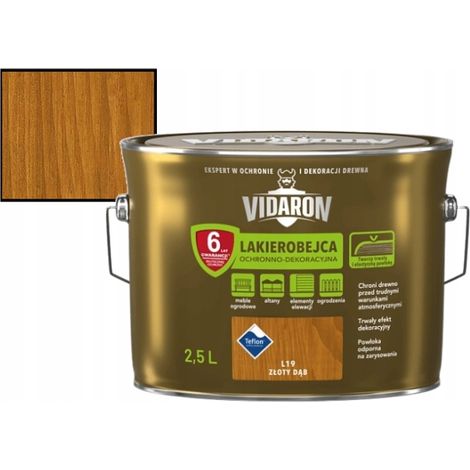 Barniz protector y decorativo Vidaron para madera, 2,5 L, color roble dorado L19 (1/5)