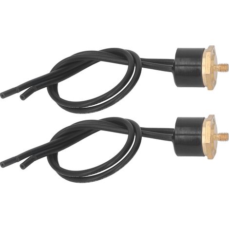 Interrupteur thermique KSD301 étanche et sans arc électrique (lot de 2) avec câblage, 250 V, M4, 20 °C