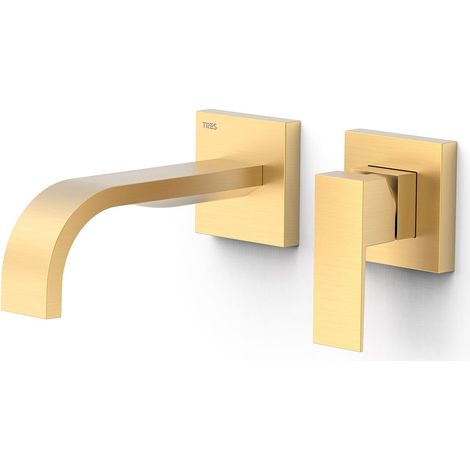 TRES 00630021OM CUADRO Pieza Vista para Cuerpo Empotrado De Lavabo Color Oro Mate 24K - ref: 00630021OM