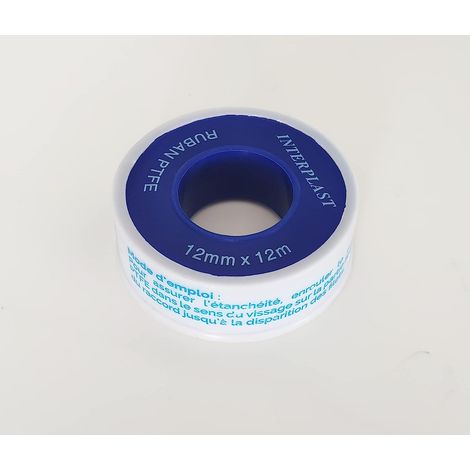 Téflon/PTFE 12 mm x 12m Interplast/étanchéité des raccords filetés. (1/2)