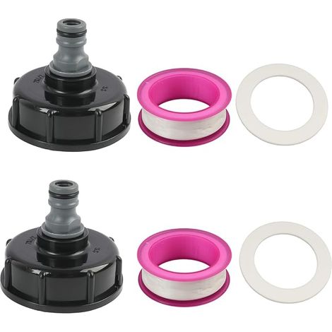 2 Pièces S60x6 IBC Bouchon cuve 1000l de Réservoir Raccord, Adaptateur de Bouchon de Réservoir IBC, Adaptateur Cuve S60x6 pour Tuyau 1/2 Pouce, Raccord Cuve 1000 Litres Arrosage Jardin (1/5)