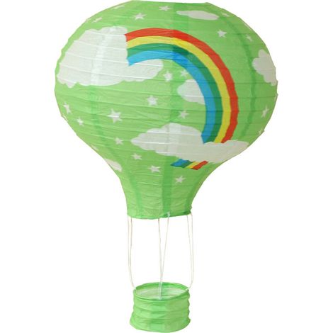 Lanterne en papier montgolfière, décoration de Noël, lanterne en papier pliable à suspendre dans le couloir de la maternelle, montgolfière colorée (1/5)