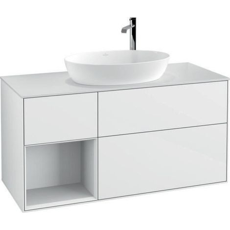 V&B Waschtischunterschrank FINION 1200x603x501mm Regal glos. wh glos. wh (1/4)