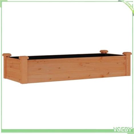 Lit surélevé de jardin - FAFEICY - 364287 - bois massif sapin - doublure incluse - 120 x 45 x 25 cm (1/5)