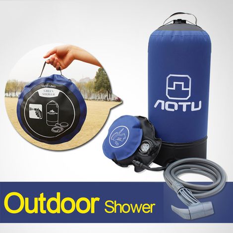 Douche à pression en PVC 11l, avec pompe à pied, sac à eau gonflable léger pour l'extérieur, plage, Camping, randonnée, baignade (1/5)