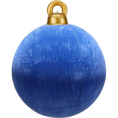 Boules De Noël Gonflables - 60 cm - PVC Velours Flocké - Décoration Extérieure Jardin Cour Porche - Lot De 1 (1/2)