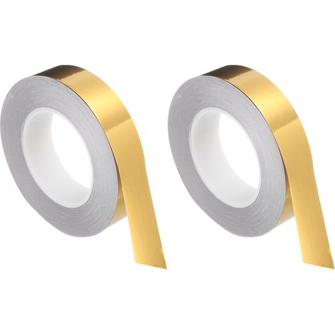 2 Rollen selbstklebende Folie für Küchenfliesen, Gold, 1,5 cm x 50 m, wasserdichter Dichtungsstreifen für Küchenwände