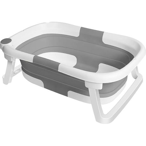 Baignoire Pliable BéBé,Bassin de Douche Portable,®,La baignoire pour bébé convient aux nouveau-nés aux tout-petits,63 x 43 x 20 cm,gris (1/5)