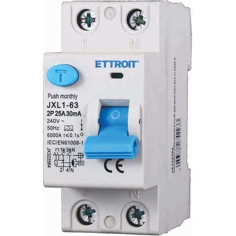 ETTROIT JX322564 Reiner Differentialschalter 2P 25A 30mA 220V-6KA KLASSE A
