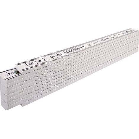 Metro plegable (plástico) 2m, 10 Glieder, 16mm brei (1/2)