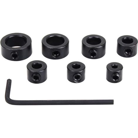 Tiefenanschlagringe, 7-teiliges Set Bohrtiefenanschläge mit Innensechskantschlüssel (3-12 mm) (1/5)