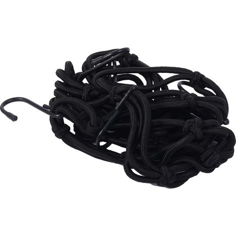Casque Moto Filet de Maintien Bagage 6 Crochets Noir Extensible Fixation Cargo (1/3)