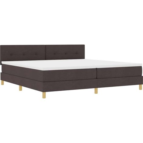 Cama tipo Box Spring con cojín Marrón Oscuro 200 x 200 cm tela vidaXL (1/5)