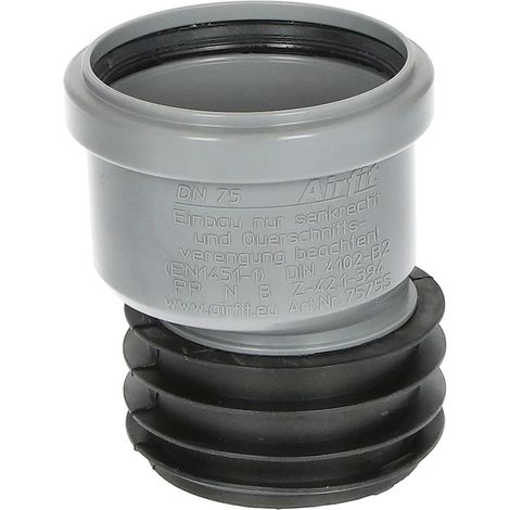Manchon enfichable universel HT DN75 – Raccord PE en polypropylène – Résistant à l'eau chaude jusqu'à 90 °C – Joint EPDM pour étanchéité – Airfit