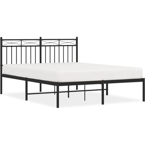 Maison Exclusive - Cadre de lit métal sans matelas avec tête de lit noir 140x190cm