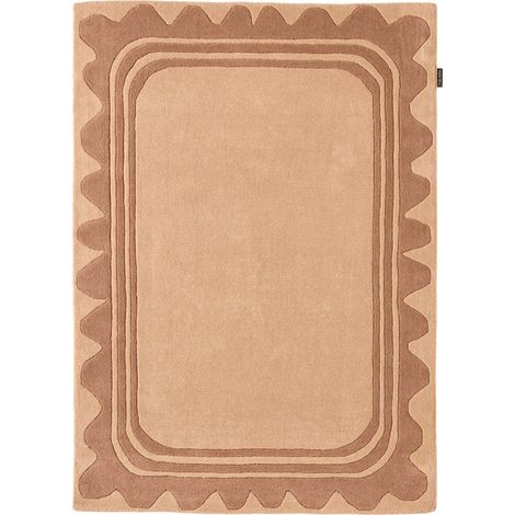Tapis marron fait main en laine et coton motif nature - 133 x 190 cm (1/5)