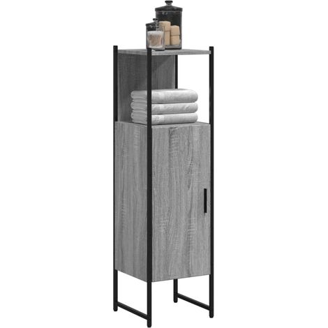 Badschrank Grau Sonoma 33x33x120,5 cm Holzwerkstoff